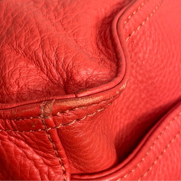 B. MAKOWSKY RED Pebbled Leather Hobo Shoulder Bag Purse - Picture 14 of 16